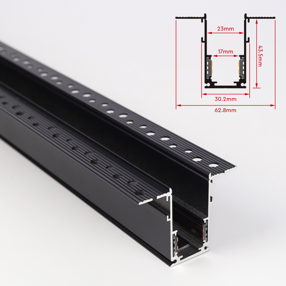 AM-MR-20P15B 3.28ft 20 Style Plastering Mounted Magnetic Rail